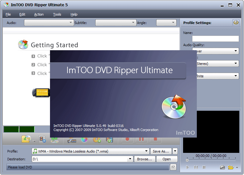 Screenshot vom Programm: ImTOO DVD Ripper Standard